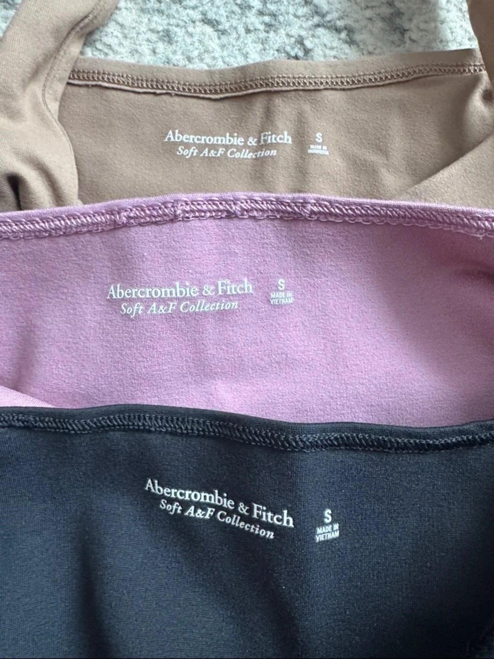 Bundle of Abercrombie Bodysuits in Black, Mauve and Beige - Picture 4 of 5